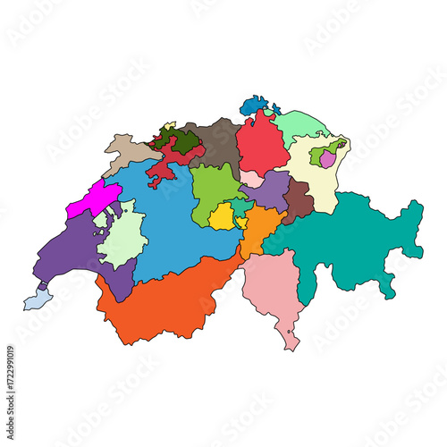 Switzerland map shape, travel web flat concept icon symbol vector illustration .