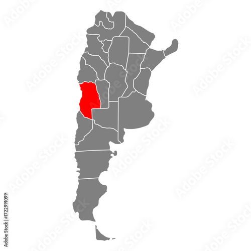 Mendoza of Argentina map symbol shape, travel web icon vector illustration .