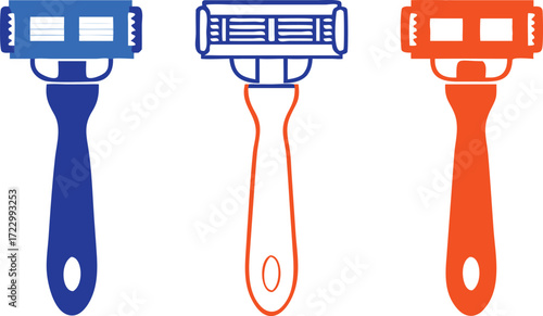Razor blade icon vector set, razor vector icon set isolated on white background. 

