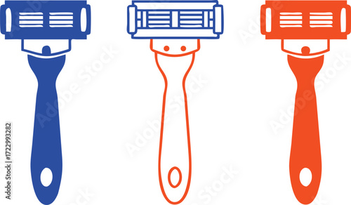 Razor blade icon vector set, razor vector icon set isolated on white background. 
