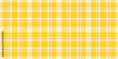 Cheerful yellow plaid pattern with a summery feel. Use for backgrounds, textiles, or adding a touch of retro style to designs. Versatile and visually appealing.