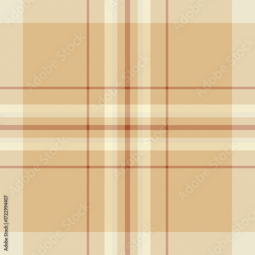 Elegant plaid pattern in warm beige, cream and tan tones. Classic design suitable for backgrounds, textiles, fashion, or graphic design projects. Timeless and versatile.