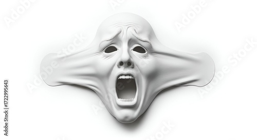 Distorted Scream A Sculpted Mask of Anguish and Pain