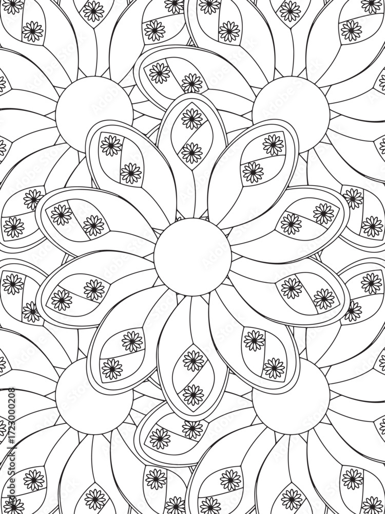 Fototapeta premium Easy Flower Coloring Pages for Kids