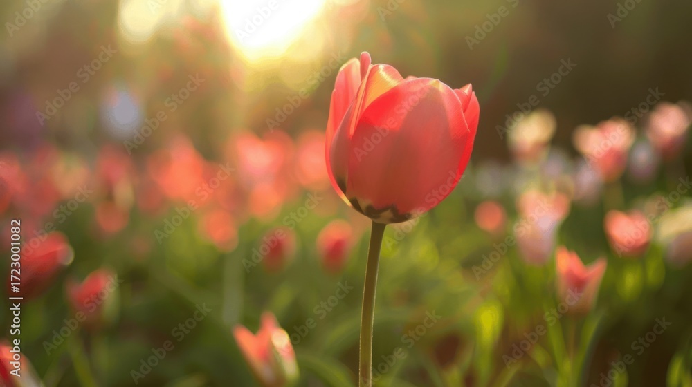 Obraz premium Nature’s Flower Beauty: Isolated Tulips, Bright Petals & Colorful Spring/Summer Floral Views