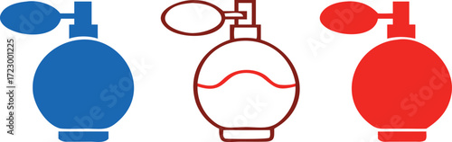 Perfume silhouette icon set. fragrance, bottle variety, scent symbols collection 
