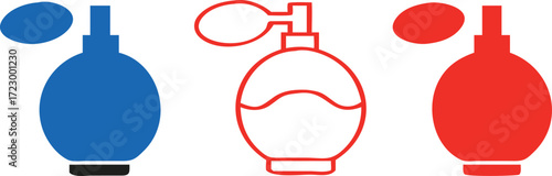 Perfume silhouette icon set. fragrance, bottle variety, scent symbols collection 
