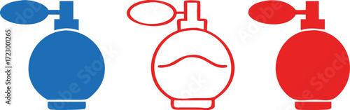 Perfume silhouette icon set. fragrance, bottle variety, scent symbols collection 
