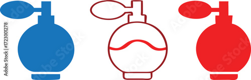 Perfume silhouette icon set. fragrance, bottle variety, scent symbols collection 
