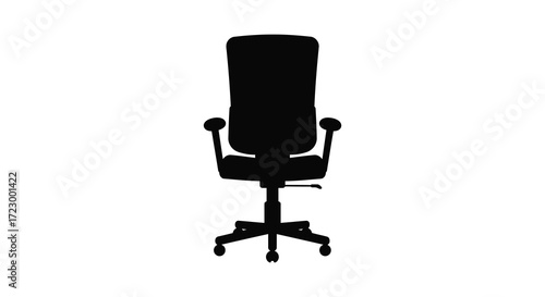 Black office chair with ergonomic design and a striking silhouette