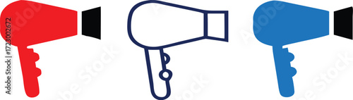hairdryer icon set vector illustration isolated on white background 
