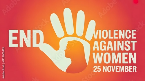International Day for the Elimination of Violence Against Women Orange Awareness Banner 25 November
