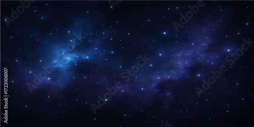 Starry blue abstract galaxy background with cosmic nebula light dust