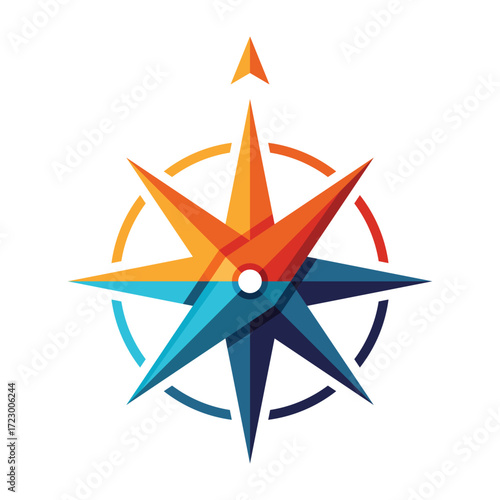vector illustration of a compass