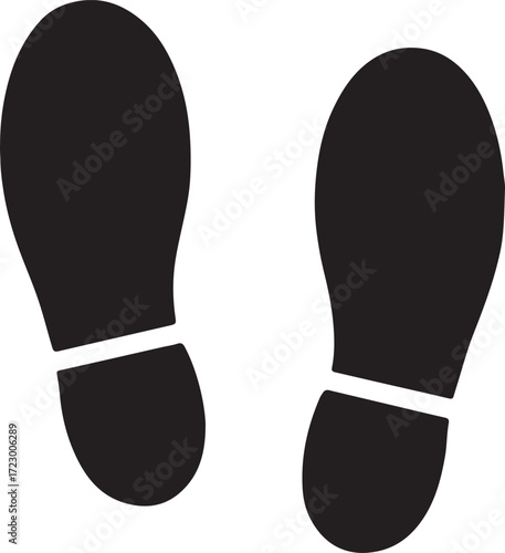 pair of black shoes footprint
