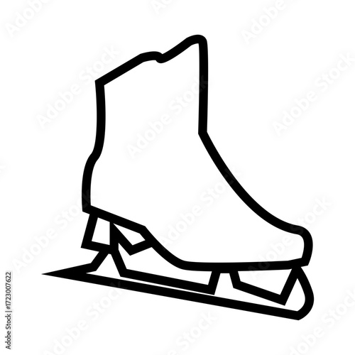 ice skates shoes vector illustration outline icon