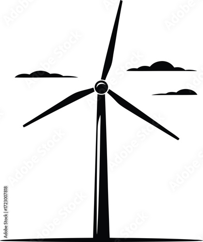 Clean Energy Wind Turbine Icon