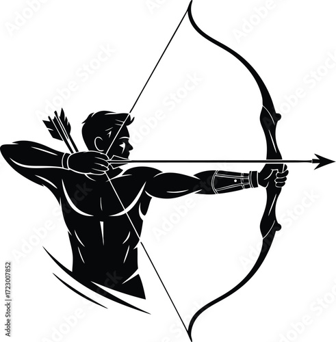Powerful Archer Silhouette