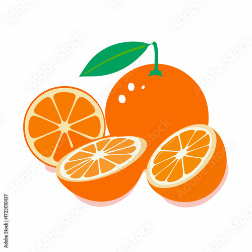 Fresh Orange Fruit Slices Vitamin C Healthy Eating Juicy Citrus Graphic Design Element