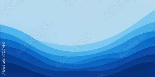 The image features an abstract blue wave background with flowing lines, suggesting a dynamic water or sea motion design pattern for web or business wallpaper
