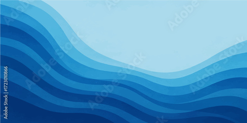 Abstract blue wave background design featuring flowing water lines and light color texture