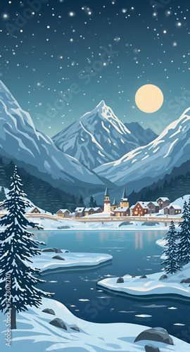 winter landscape in the mountains