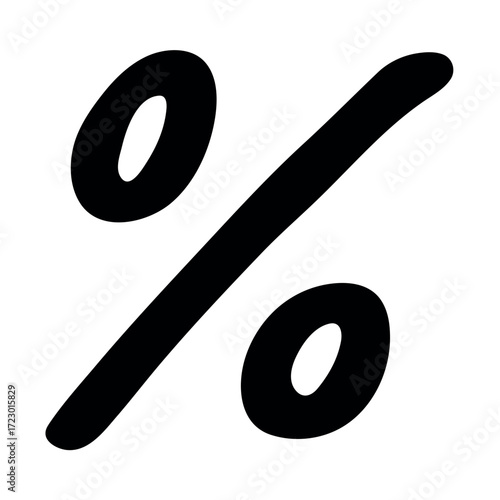 Hand drawn percentage symbol clipart Percent doodle Discount voucher sign Income tax Single element for design