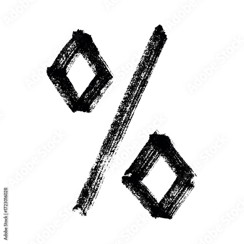 Hand drawn percentage symbol clipart Percent doodle Discount voucher sign Income tax Single element for design
