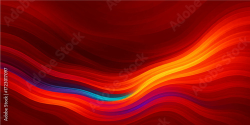 Abstract red background with flowing light texture and wave lines pattern, illustrating a soft silk concept design