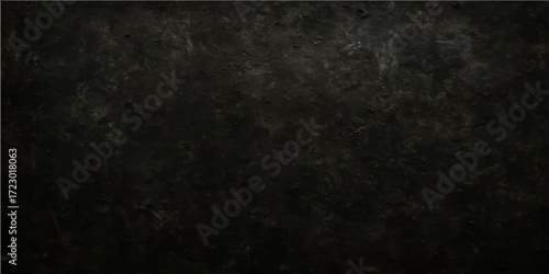 Black, dark grunge paper texture wall pattern with a vintage old aged rough surface backdrop