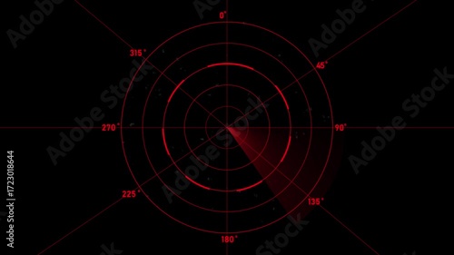 Radar .Radar Display airplane, travel HUD screen navigation aid with realistic ping detailing Military ship or aircraft radar showing scan results, multiple targets detected. Radar screen showing scan