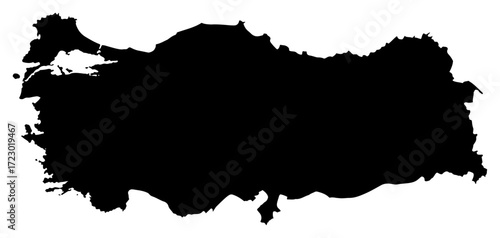 Türkiye (Turkey) map outline silhouette vector country shape laser cutting engraving