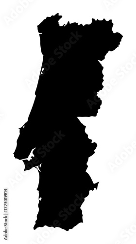 Portugal map outline silhouette vector country shape laser cutting engraving