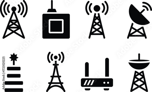 Grid of sixteen black silhouette icons of military and utility vehicles including tanks, trucks, and armored cars on white background