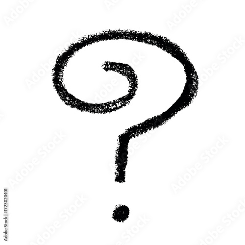Hand drawn question mark clipart Single element for design