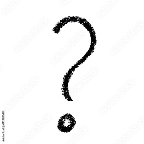 Hand drawn question mark clipart Single element for design