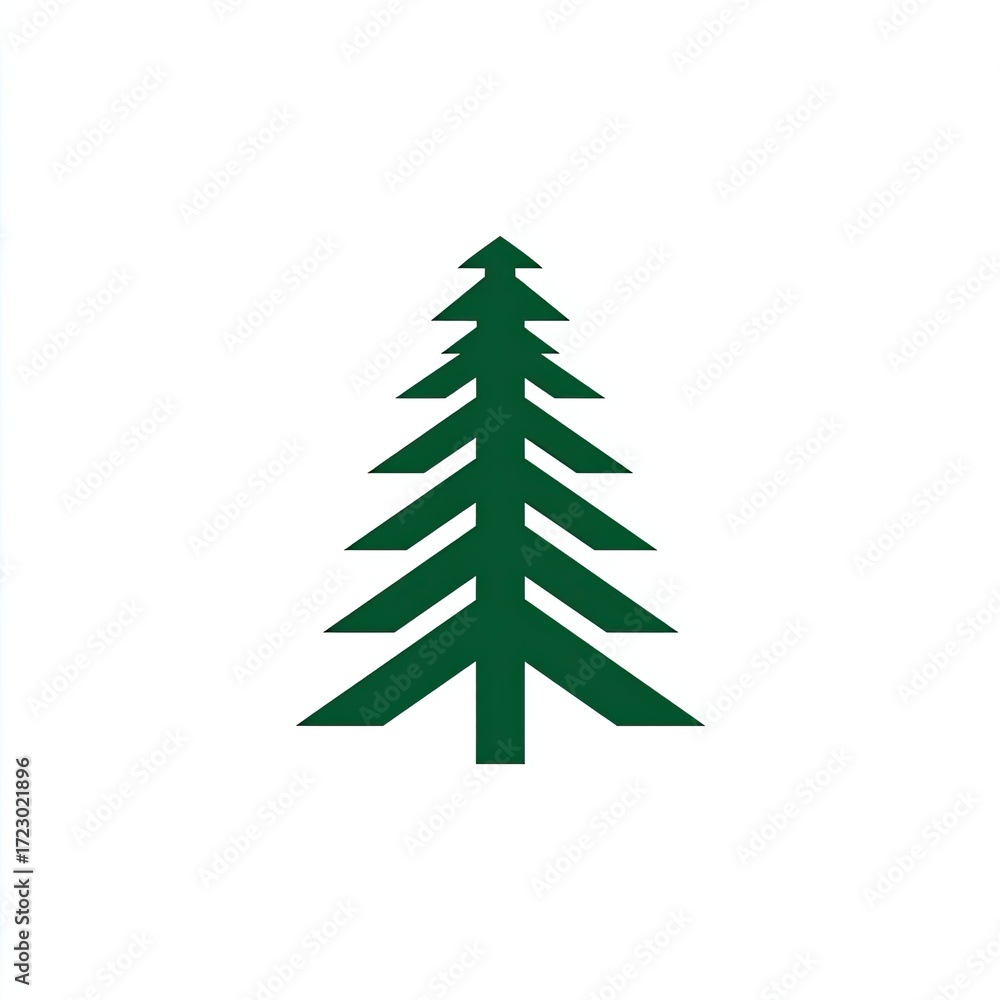 Fototapeta premium Simple, dark green fir tree graphic