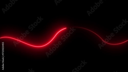 Vibrant Red Neon Wave Line Abstract Background Seamless Loop Motion Graphic red neon line glowing line