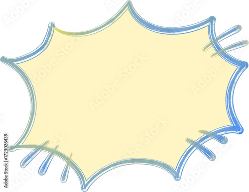 Hand Drawn Gradient Speech Bubble Clipart Set – Decorative Comic Frame PNG