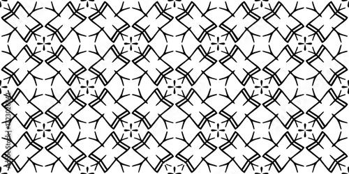Geometric Black and White Seamless Pattern Elegant Repeating Design for Textile, Wallpaper, and Backgrounds