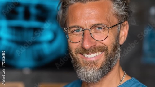 Smiling man in medical setting