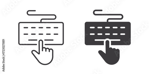 Keyboard input icons. Symbol of typing and digital communication. Vector illustration.