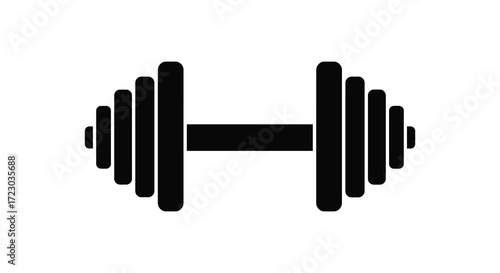 A black barbell weightlifting icon simple design graphical representation silhouette