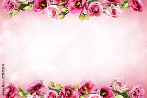 Pink eustoma flowers in a l...