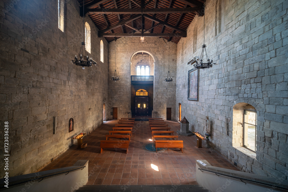 Naklejka premium Abbazia di San Salvatore, romanesque styled medieval church in Tuscany, Italy