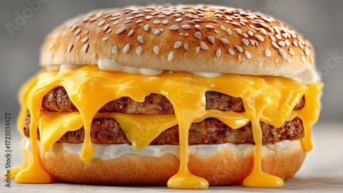 Melted cheese double burger
