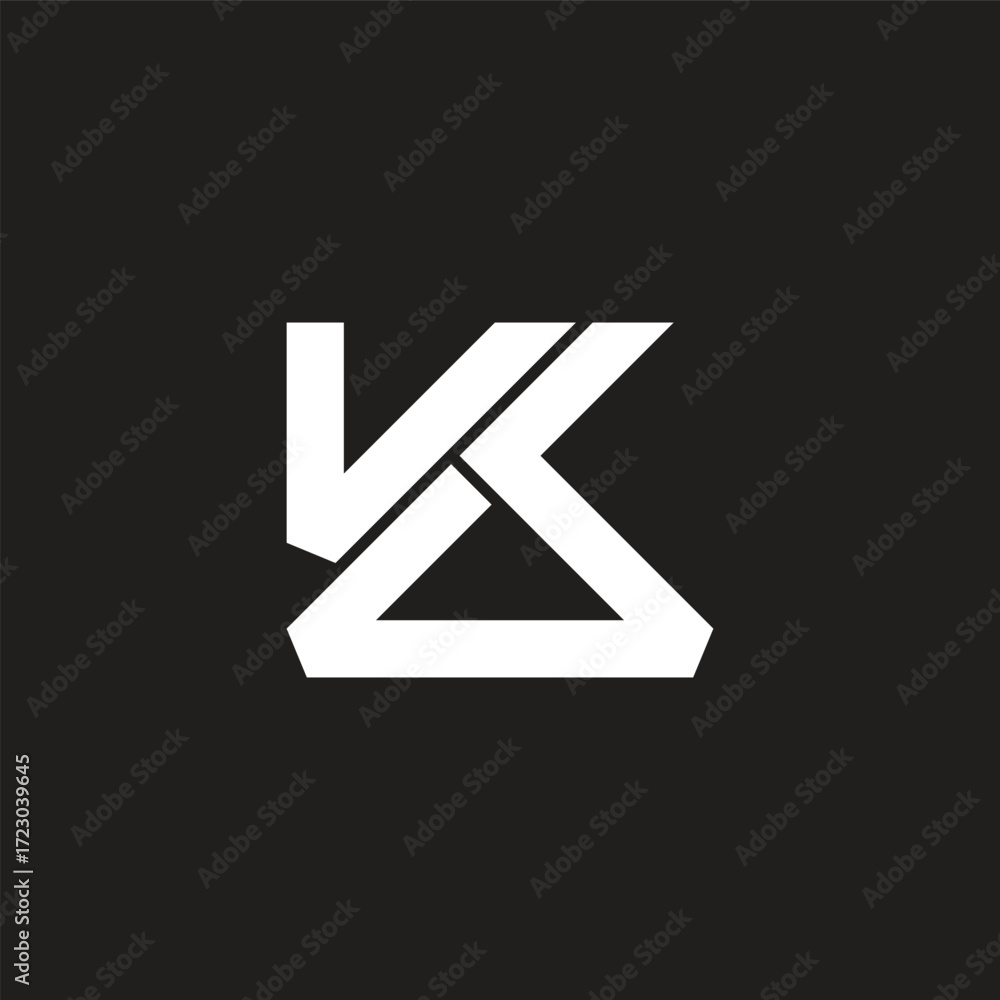 Fototapeta premium letter vb simple triangles lines geometric logo vector