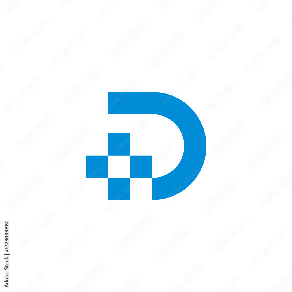 Fototapeta premium letter d plus blue medical simple logo vector