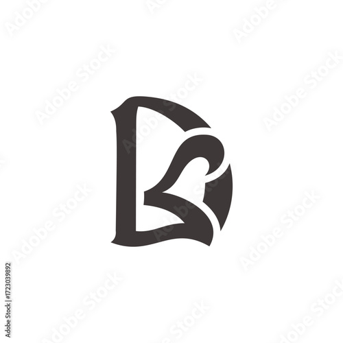 letter dk simple curves linked unique logo vector