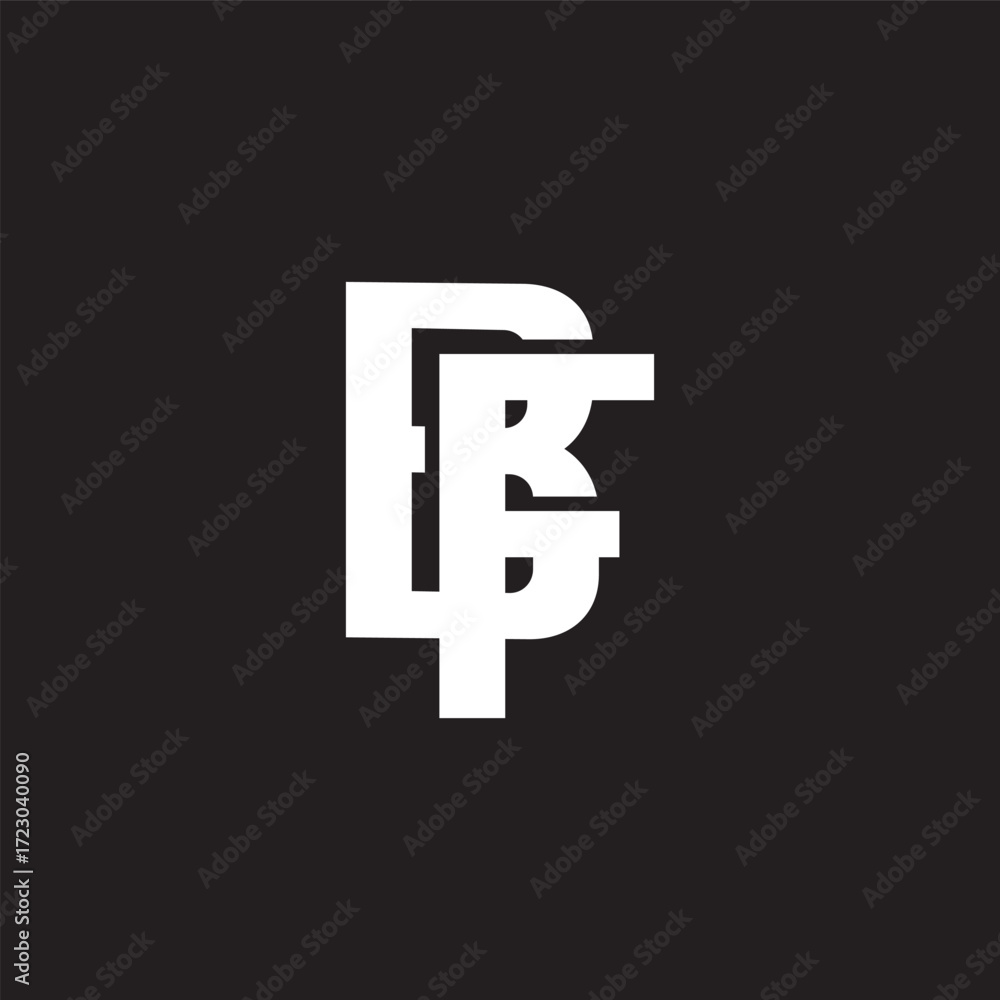 Fototapeta premium letter bf simple linked geometric overlap simple logo vector